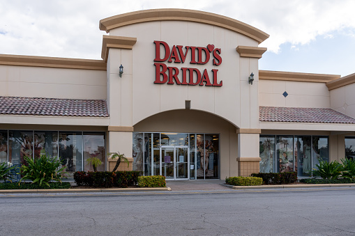 Orlando, FL, USA - January 5, 2022: A David's Bridal store in Orlando, FL, USA. David's Bridal is an American clothier that specializes in wedding dresses, prom gowns.