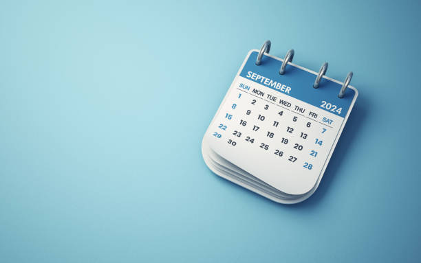 istock September 2024 Calendar on Light Turquoise background, Desk Calendar 1875050848