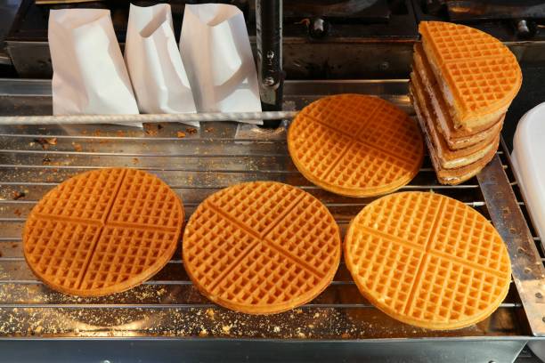 istock Apple jam cream waffles in Korea 1875055061