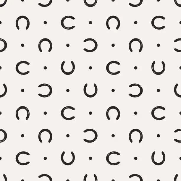 Vector illustration of Vector illustration seamless texture composed with horseshoes prints