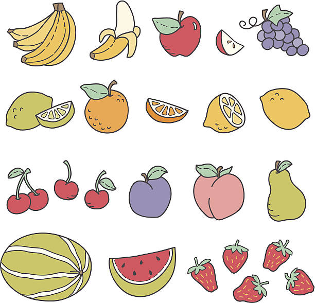 illustrazioni stock, clip art, cartoni animati e icone di tendenza di frutta - peach fruit portion orange