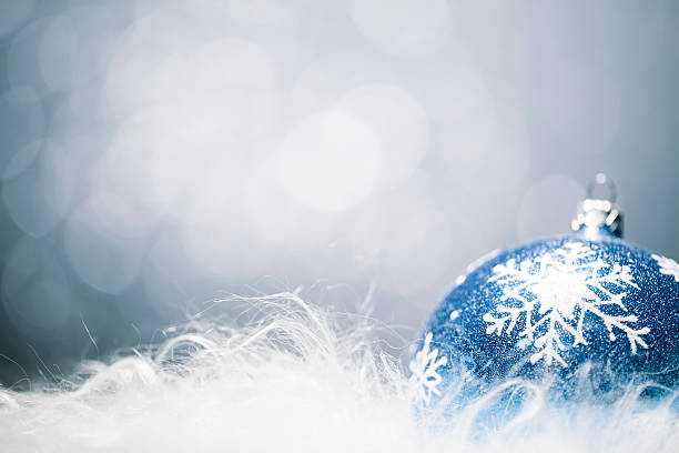 istock Christmas Baubles - Blue Bokeh Defocused Decoration White 187506933