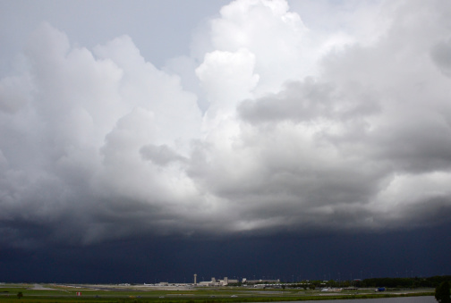 A massive thunderstorm develops over the West Palm Beach Airport.