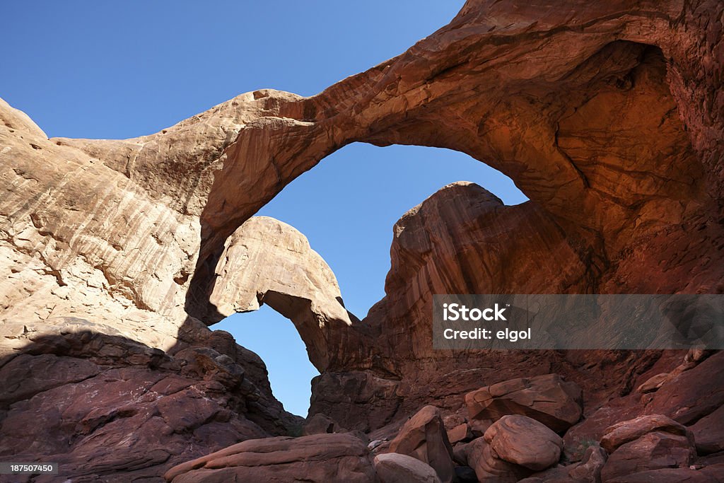 O Parque Nacional de Arches: Arco Duplo - Royalty-free Ao Ar Livre Foto de stock