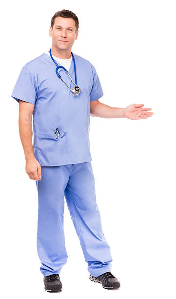 istock Man Doctor Surgeon Nurse Isolated on White Background 187510786