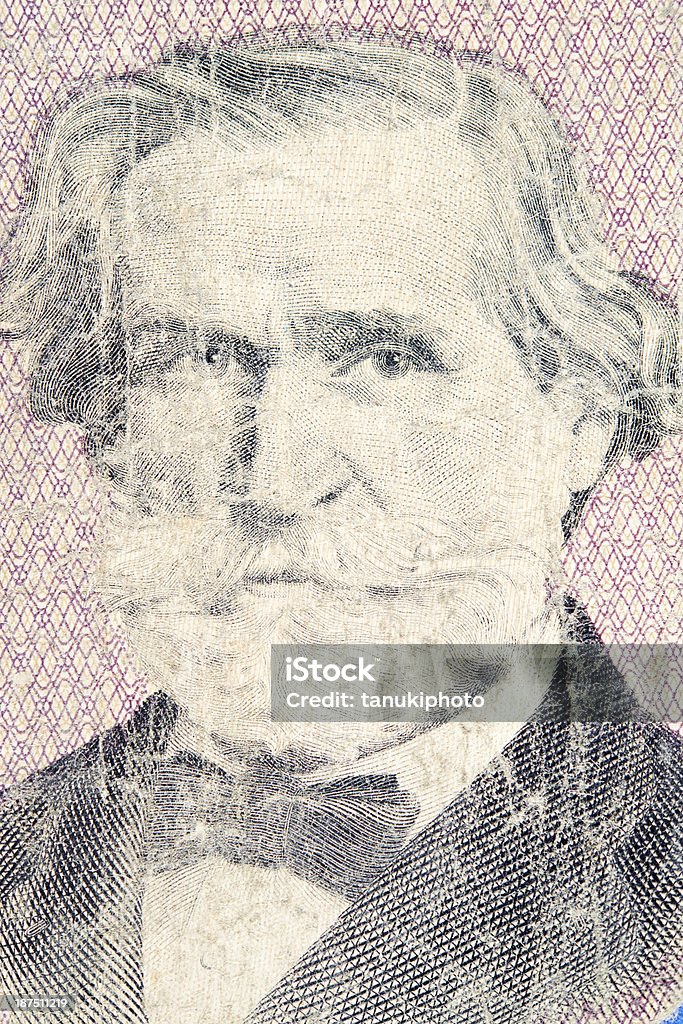 Banconota da Giuseppe Verdi su - Foto stock royalty-free di Giuseppe Verdi