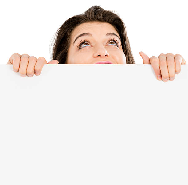 istock Woman holding a poster 187512602
