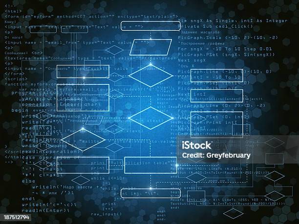 A Blue Technology Programming Board Stock Photo - Download Image Now ...
