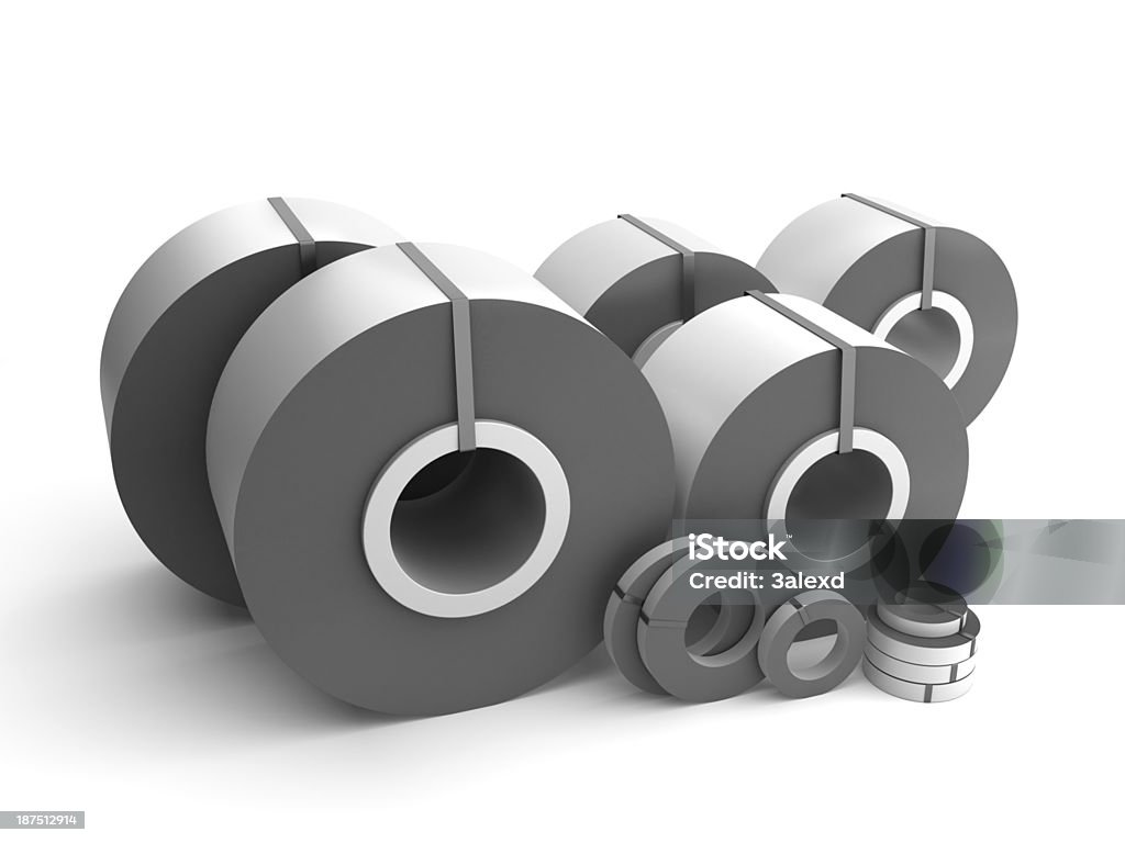 Alluminium 3D illustration. Steel Stock Photo