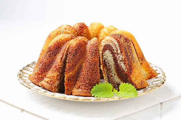 istock Slices of marble cake on a plate 187513471