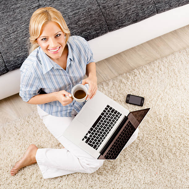 istock Woman working at home on laptop computer 187513850