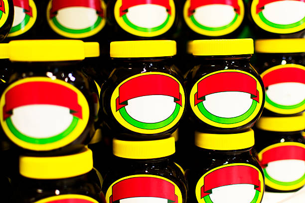 frascos de aderezo no marca - relish jar condiment lid fotografías e imágenes de stock