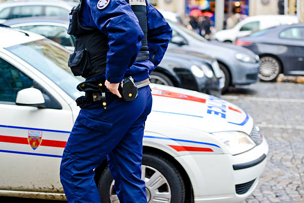 Paris Policeman stock photo