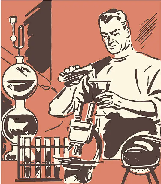 Vector illustration of Scientist in Laboratory
