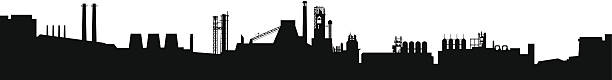 Factory silhouette Factory silhouette design element. High resolution PNG file is also added. industry silhouettes stock illustrations