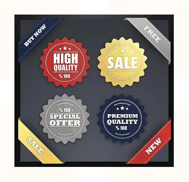 Vector illustration of Special offer corner ribbons and badges