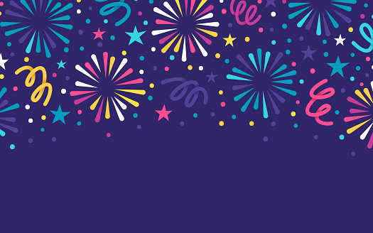 Firework explosion celebration party new year abstract lines modern background design.