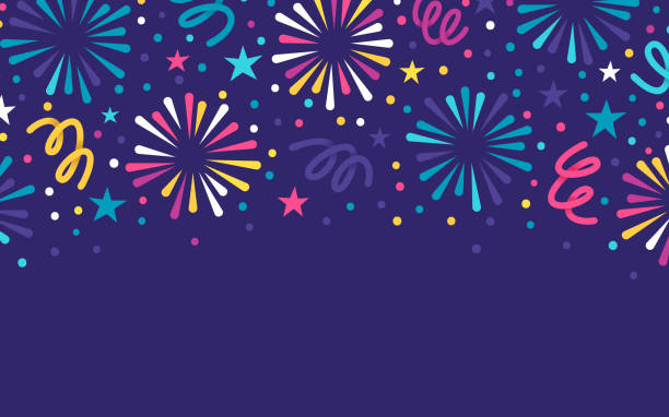 Firework Celebration Modern Background vector art illustration