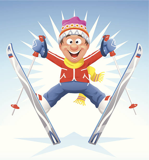 ilustrações, clipart, desenhos animados e ícones de de esqui star - ski pole