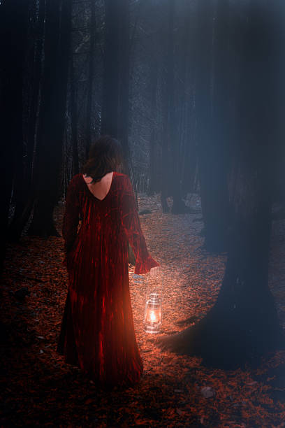 woman in woods