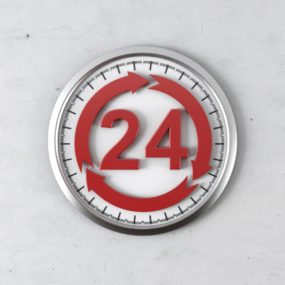 cycle 24 hour service  isolated on a white background. 3d render