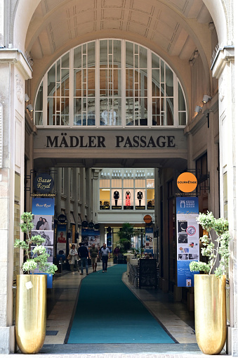 The well-known Mädler Passage with Auerbach's cellar in Leipzig, Saxony