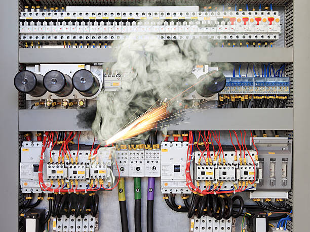 Electric shock with sparks and steam