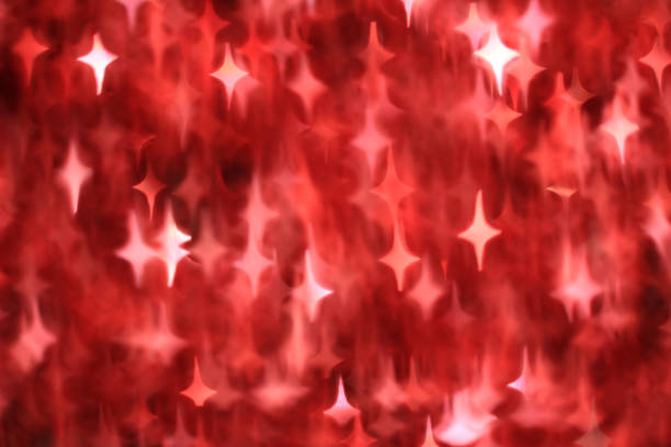 Abstract fuzzy background with red glowing stars