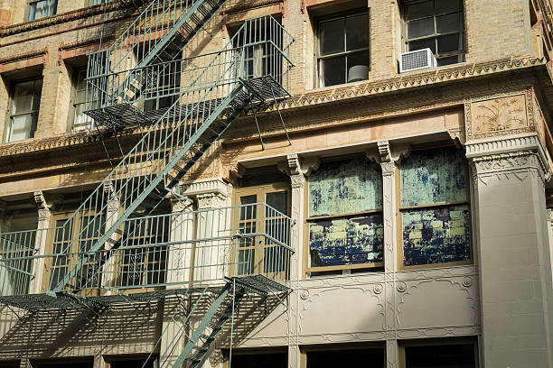 istock Building with fire escapes, New York City 187525837