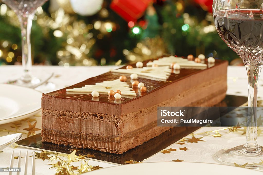 Weihnachten dessert auf Tisch - Lizenzfrei Christmas Cake Stock-Foto