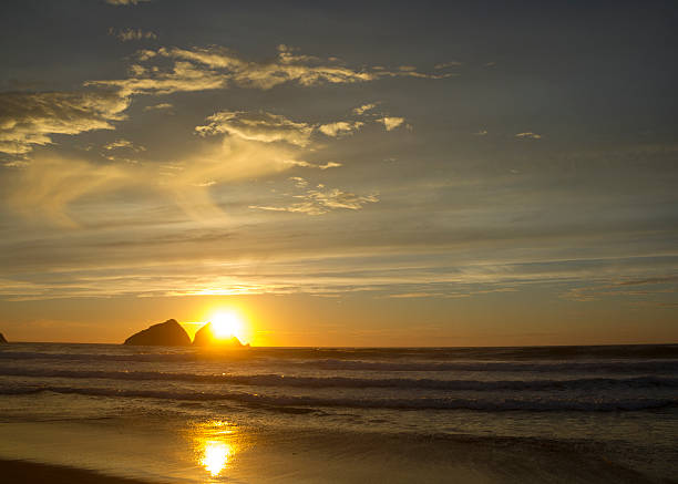 istock sunset at holywell bay, newquay UK 187528875