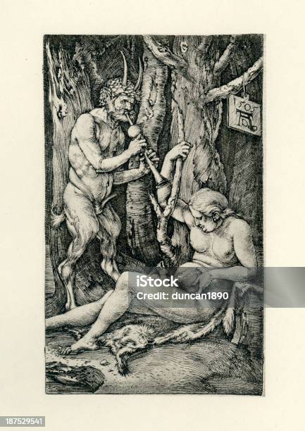 Satyr Rodziny - Stockowe grafiki wektorowe i więcej obrazów Albrecht Durer - Albrecht Durer, Satyr, Mitologia grecka