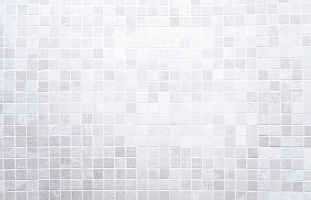 Tiles backgrounds White mosaic tiles on a wall Ceramic Mosaic Tile stock pictures, royalty-free photos & images