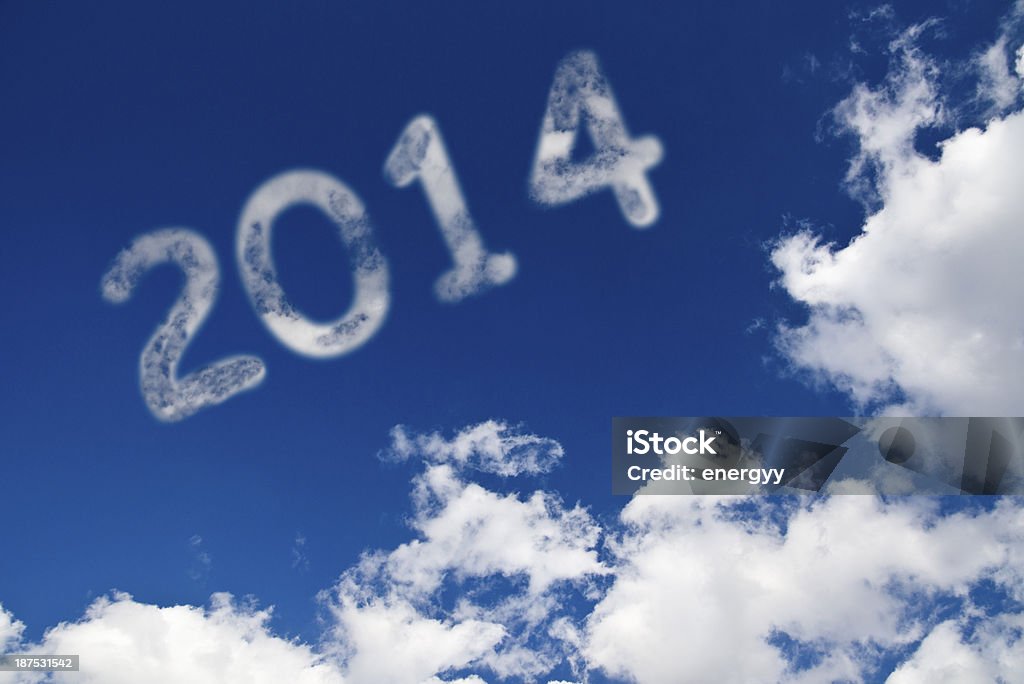 New Year 2014 New year 2014 and cloudy sky 2014 Stock Photo