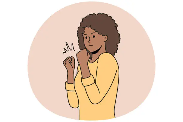 Vector illustration of Confident black woman show power