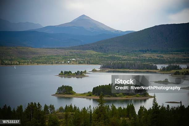 Dillon Lake And Rocky Mountains In Fog Stock Photo - Download Image Now - Frisco - Texas, Colorado, Atmospheric Mood