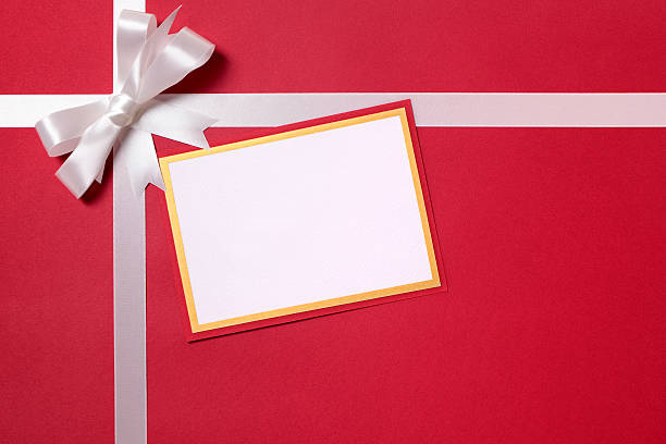 istock Red gift with blank christmas card 187533562