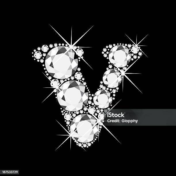 Letter V With Diamonds Bling Stock Illustration - Download Image Now -  Abstract, Alphabet, Bling Bling - iStock