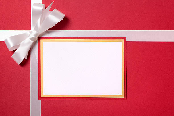 istock Red gift with blank christmas card 187533852