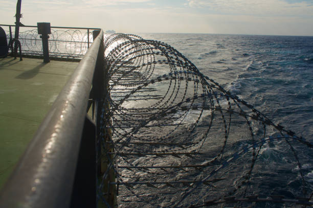 istock Vessel hardening done with razor wire and spikes 1875349423