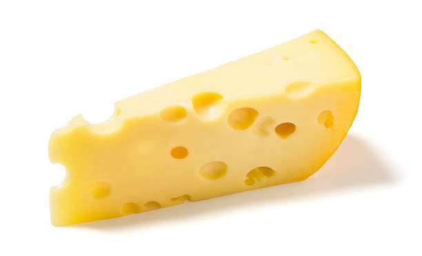 istock Swiss Cheese Wedge on White Background 187534977