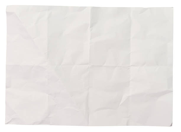 white crumpled paper background texture stock photo