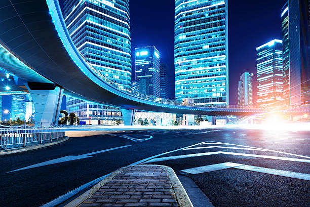 istock Cities of skyscrapers at night 187538371