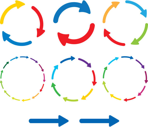 矢印セット。 シンプルな色の web アイコンの白い背景ベクトル - circle spiral geometric shape drawing compass点のイラスト素材／クリップアート素材／マンガ素材／アイコン素材