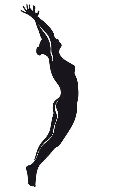 Vector illustration of Stylized drawing of a ballerina dancing, vector illustration