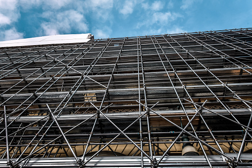 Building Construction Scaffolding In Turin, Italy