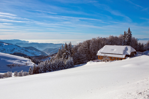 Fresh snow on the  slopes in Cortina D’amprezzo - Dolomites - Italy