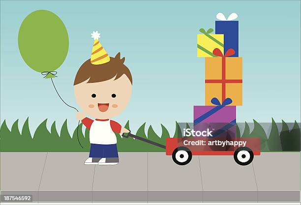 Ilustración de Birthday Boy y más Vectores Libres de Derechos de Acera - Acera, Alegre, Caja de regalo