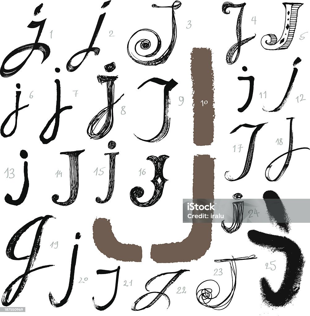 Illustration alphabet.  Lettre J. - clipart vectoriel de Art pictural libre de droits