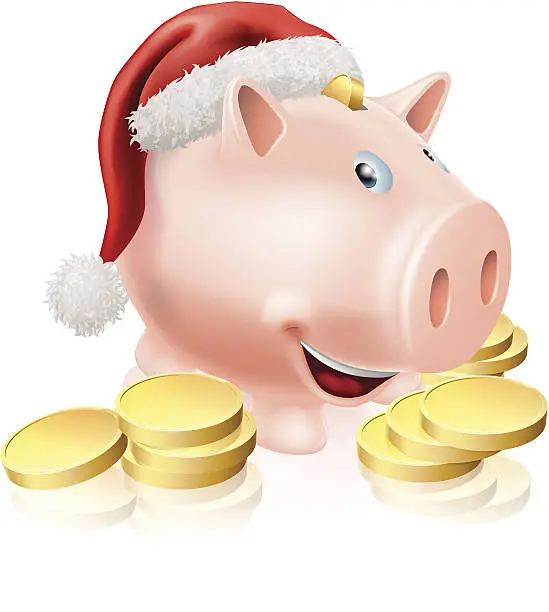 Vector illustration of Saving for Christmas Concept